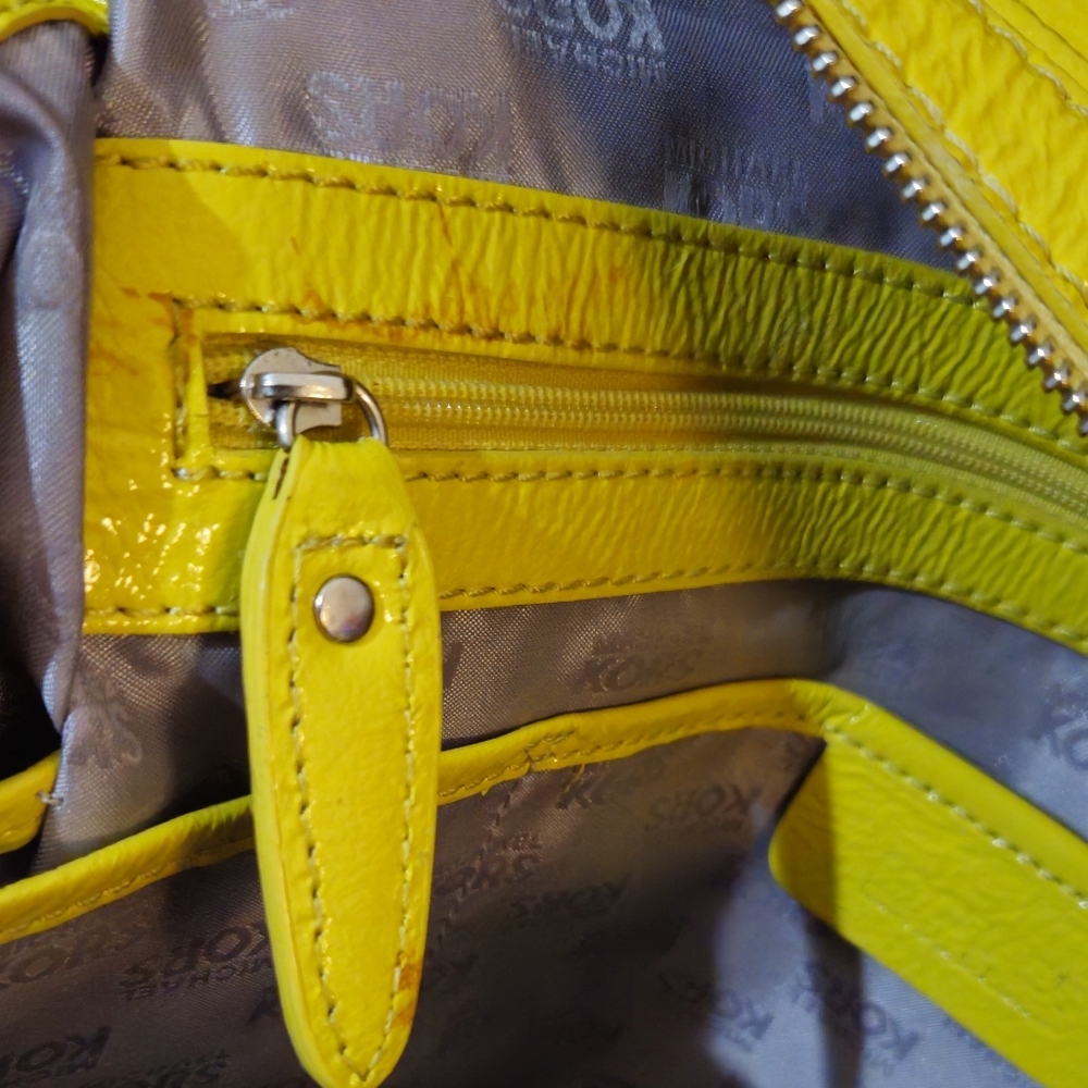 Michael Kors Mustard Yellow Patent Leather Satchel Bag - Picture 15 of 15